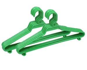 Kuber Industries Classic Hanger Plastic 12 Pieces Hanger Set for Wardrobe (Green), CTKTC6683