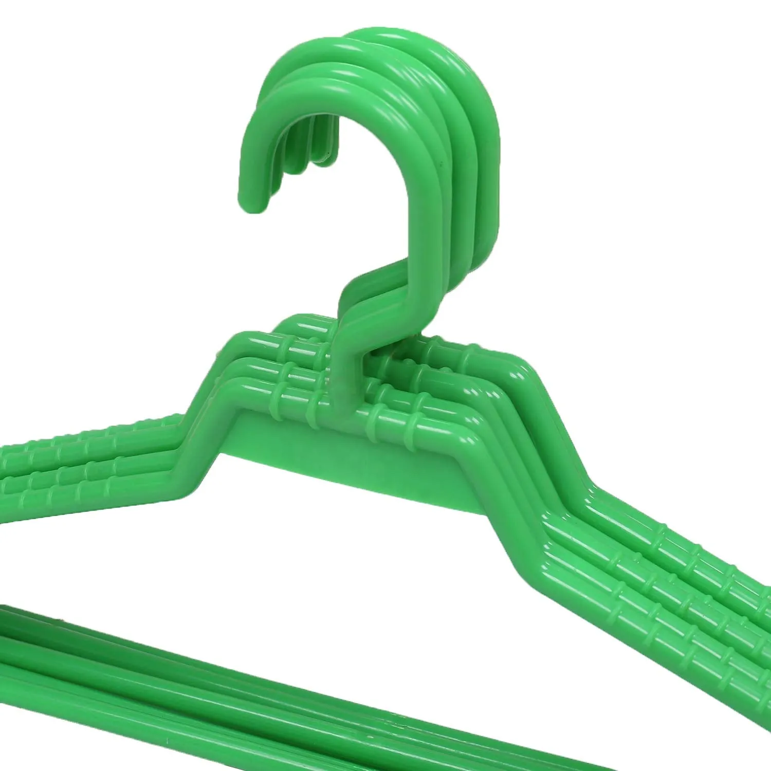 Kuber Industries Classic Hanger Plastic 12 Pieces Hanger Set for Wardrobe (Green), CTKTC6683