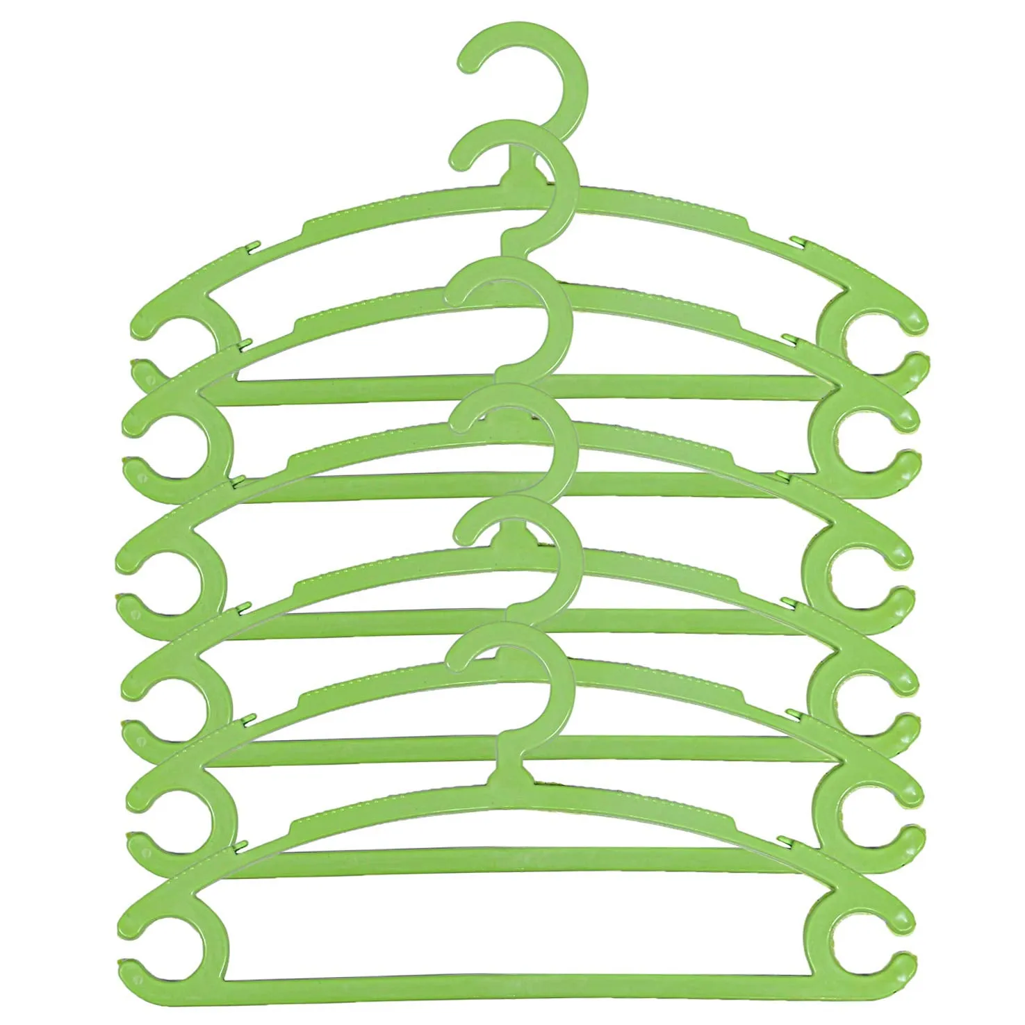 Kuber Industries Oval Hanger Plastic 6 Pieces Hanger Set for Wardrobe (Light Green), CTKTC6656