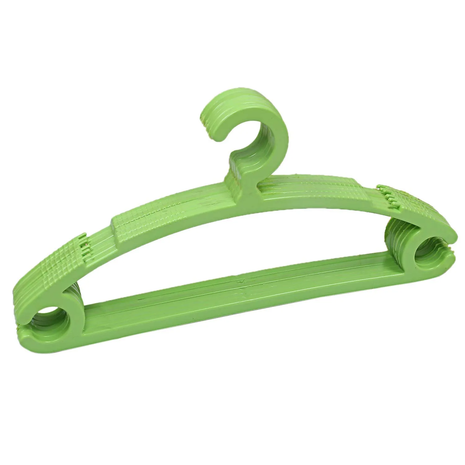 Kuber Industries Oval Hanger Plastic 6 Pieces Hanger Set for Wardrobe (Light Green), CTKTC6656