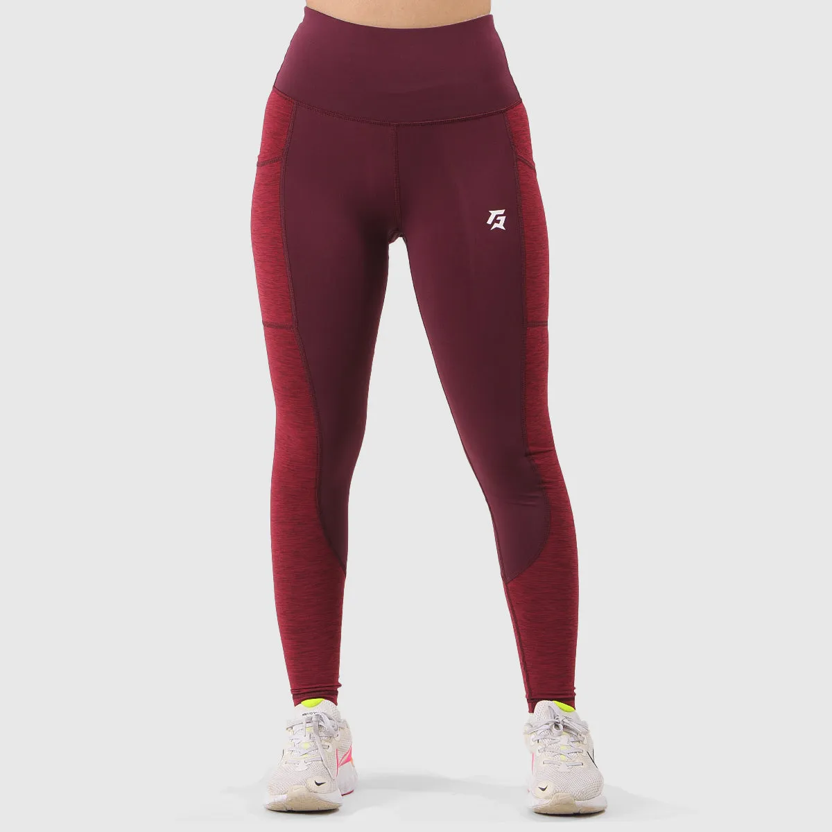 Linear Rise Leggings (Maroon)