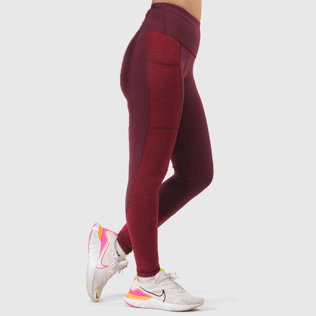 Linear Rise Leggings (Maroon)