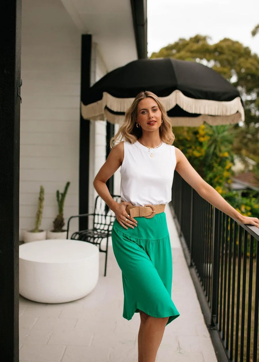 Lipa Ribbed Bamboo Tank Top - White