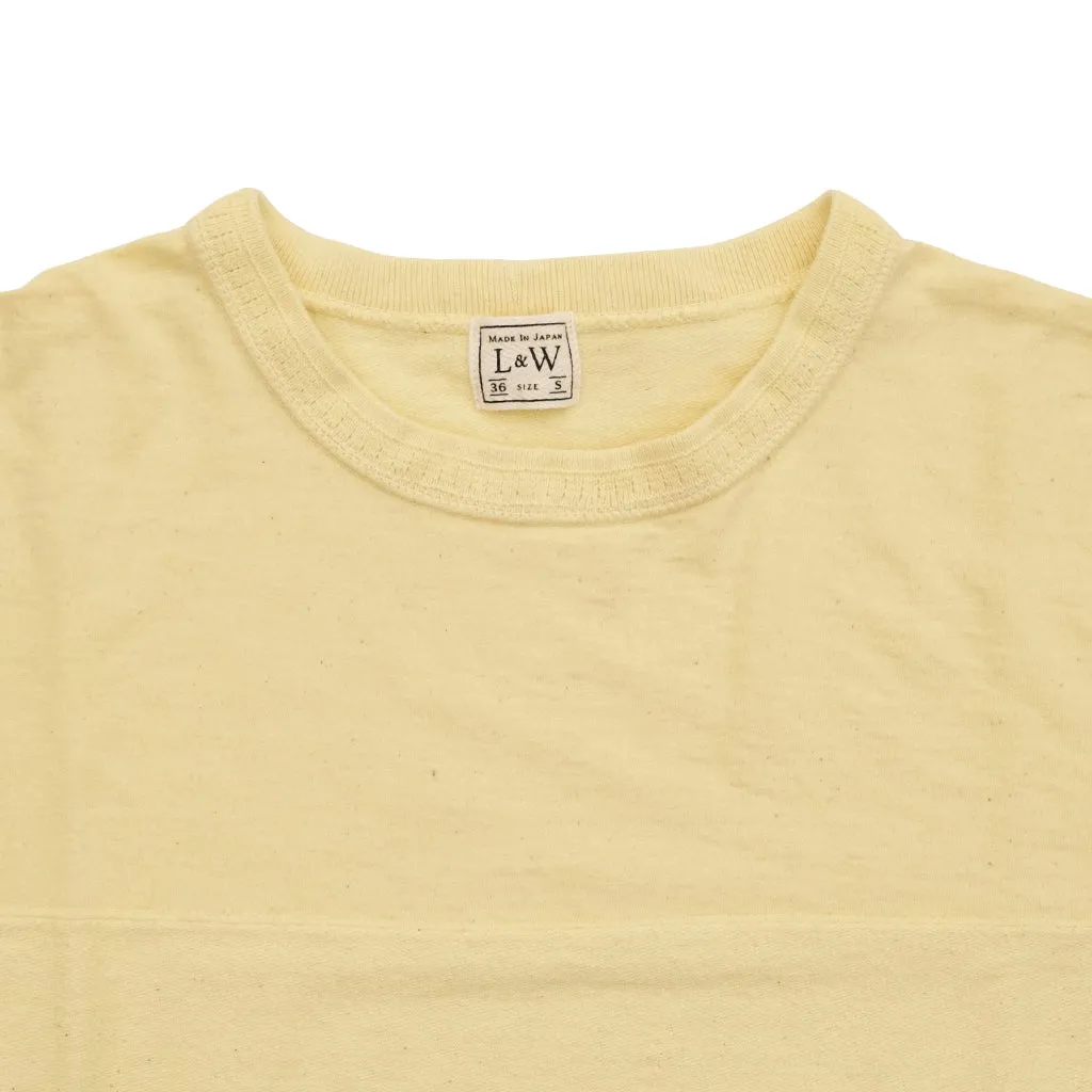 Loop & Weft Recycled Cotton High Gauge Pile Crewneck Tee (Cream)