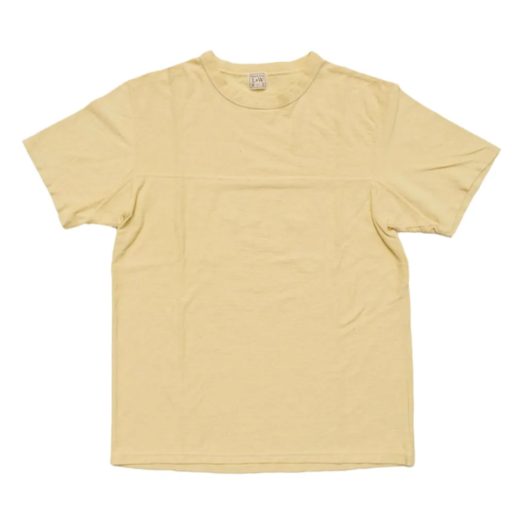 Loop & Weft Recycled Cotton High Gauge Pile Crewneck Tee (Cream)