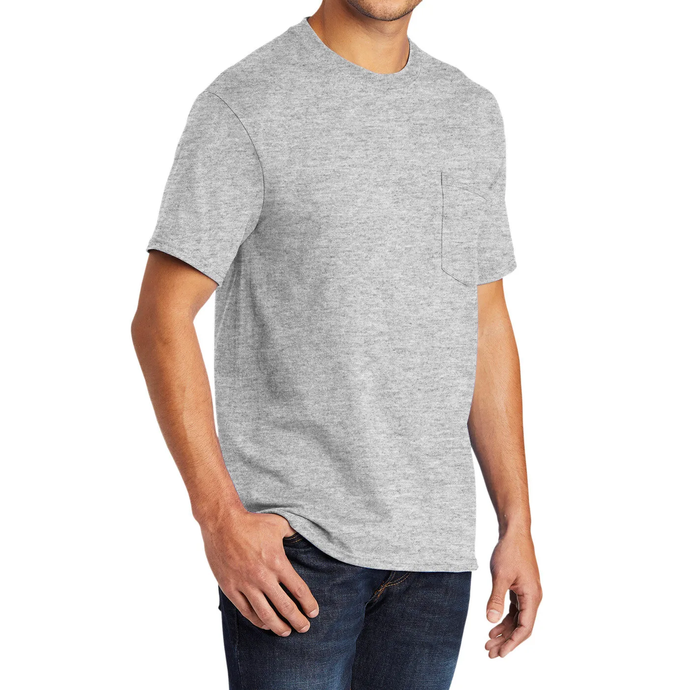 Men's 50/50 Cotton/Poly Tall Core Blend Pocket T-Shirt