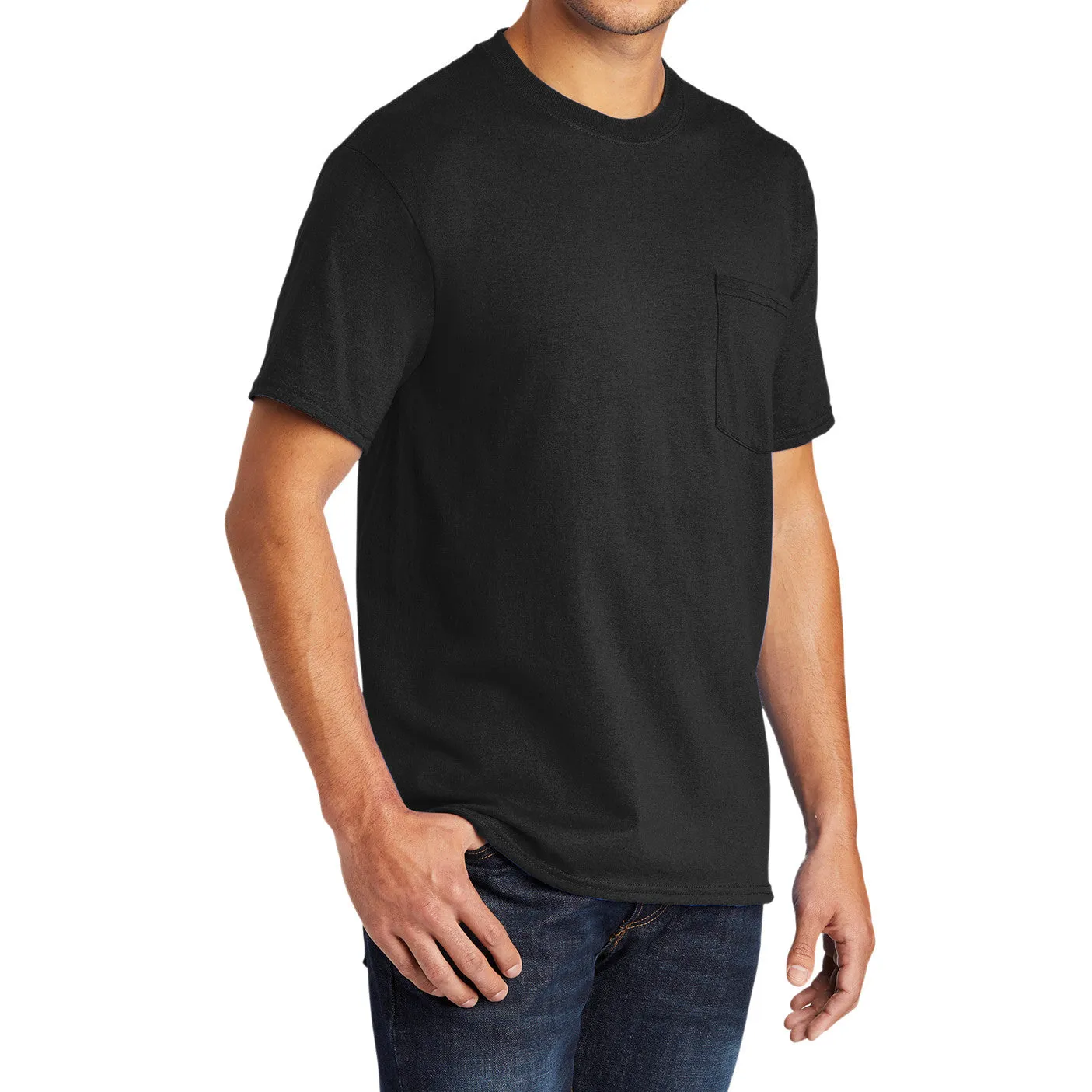 Men's 50/50 Cotton/Poly Tall Core Blend Pocket T-Shirt