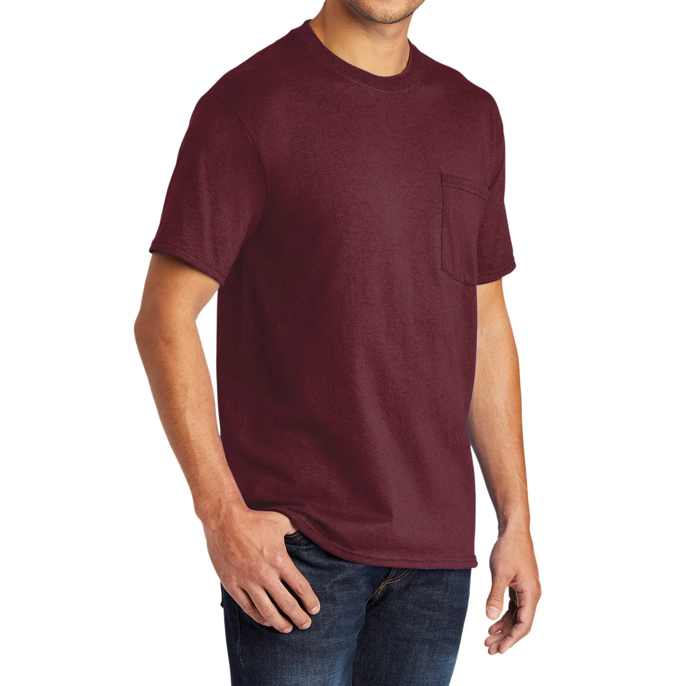 Men's 50/50 Cotton/Poly Tall Core Blend Pocket T-Shirt