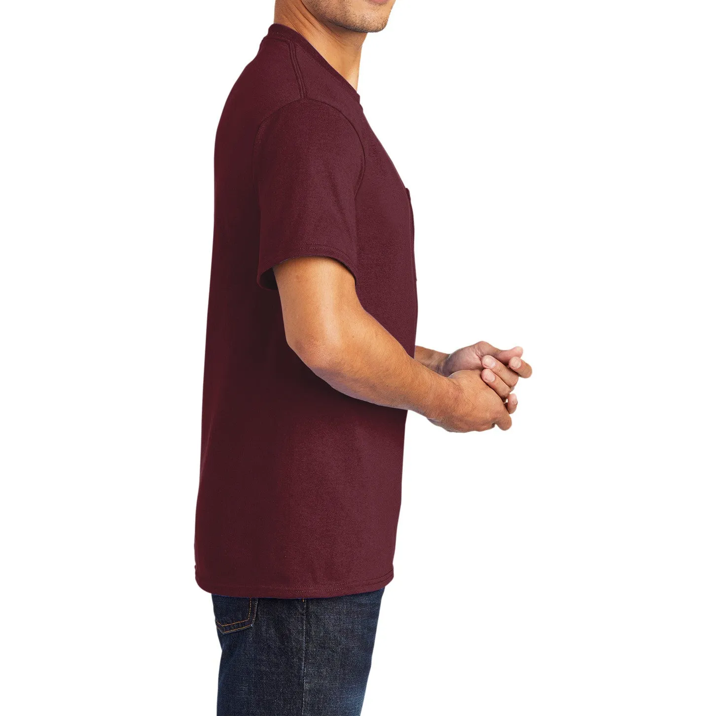 Men's 50/50 Cotton/Poly Tall Core Blend Pocket T-Shirt