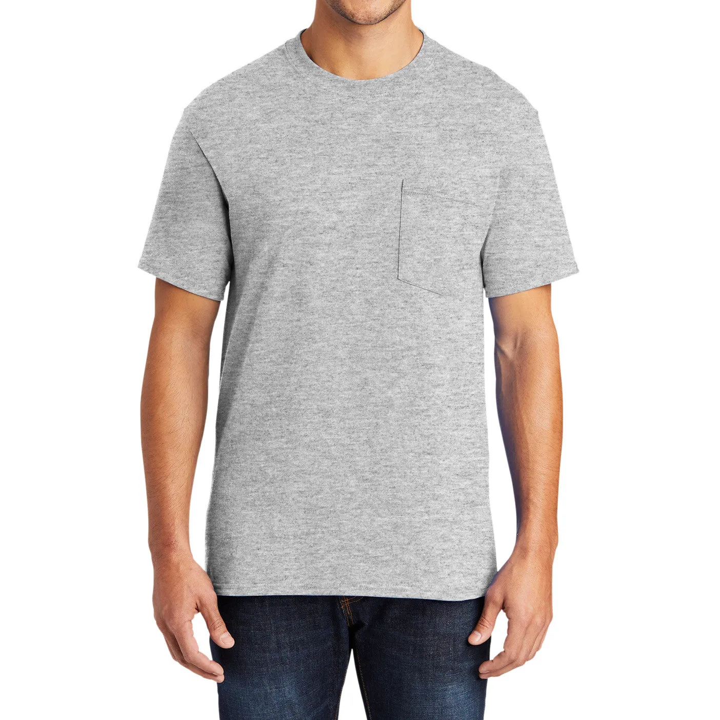 Men's 50/50 Cotton/Poly Tall Core Blend Pocket T-Shirt