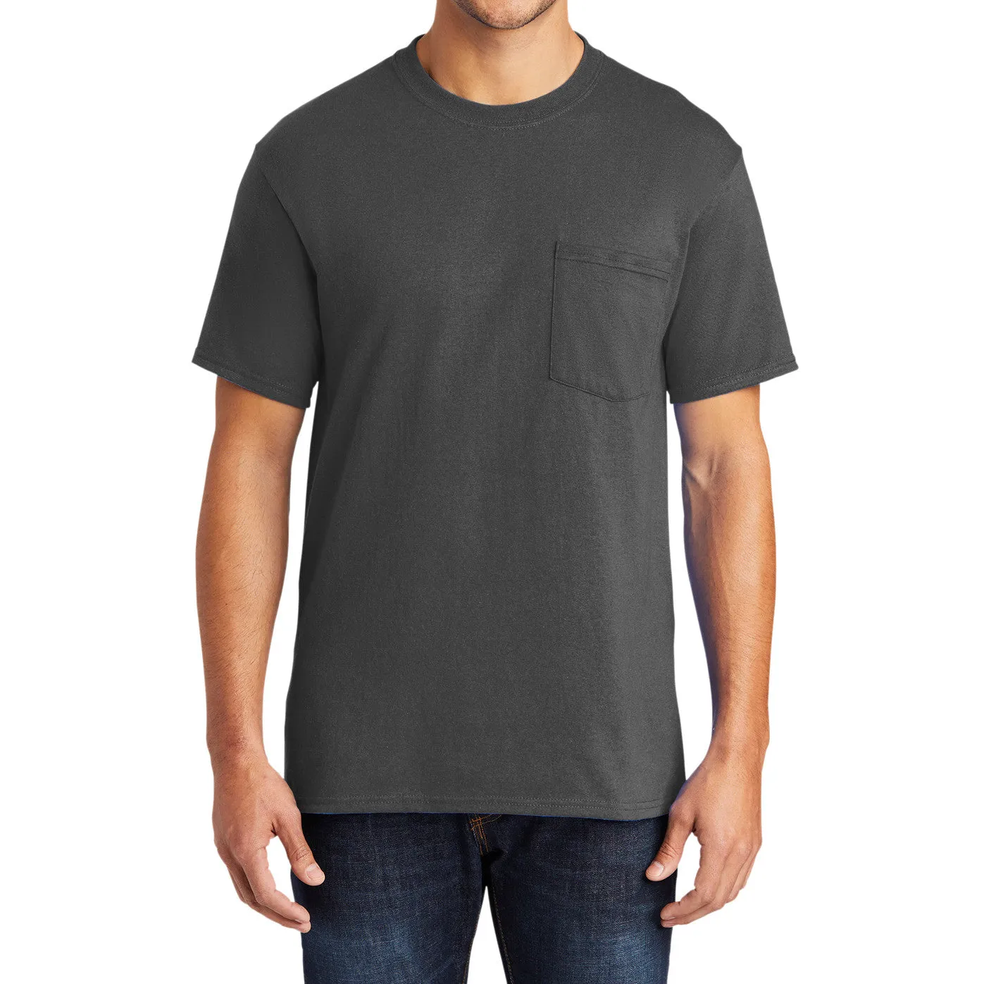 Men's 50/50 Cotton/Poly Tall Core Blend Pocket T-Shirt