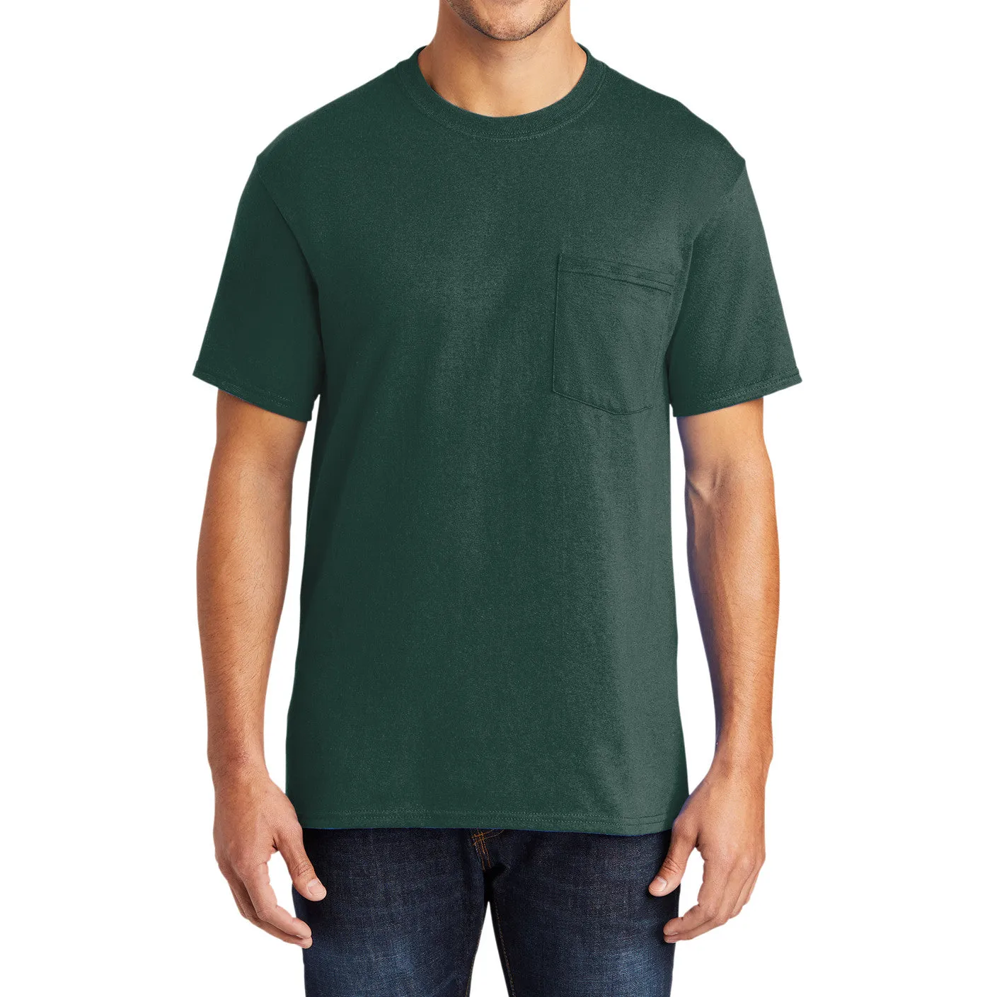 Men's 50/50 Cotton/Poly Tall Core Blend Pocket T-Shirt