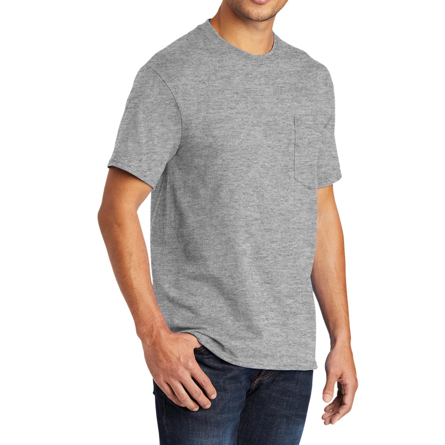 Men's 50/50 Cotton/Poly Tall Core Blend Pocket T-Shirt