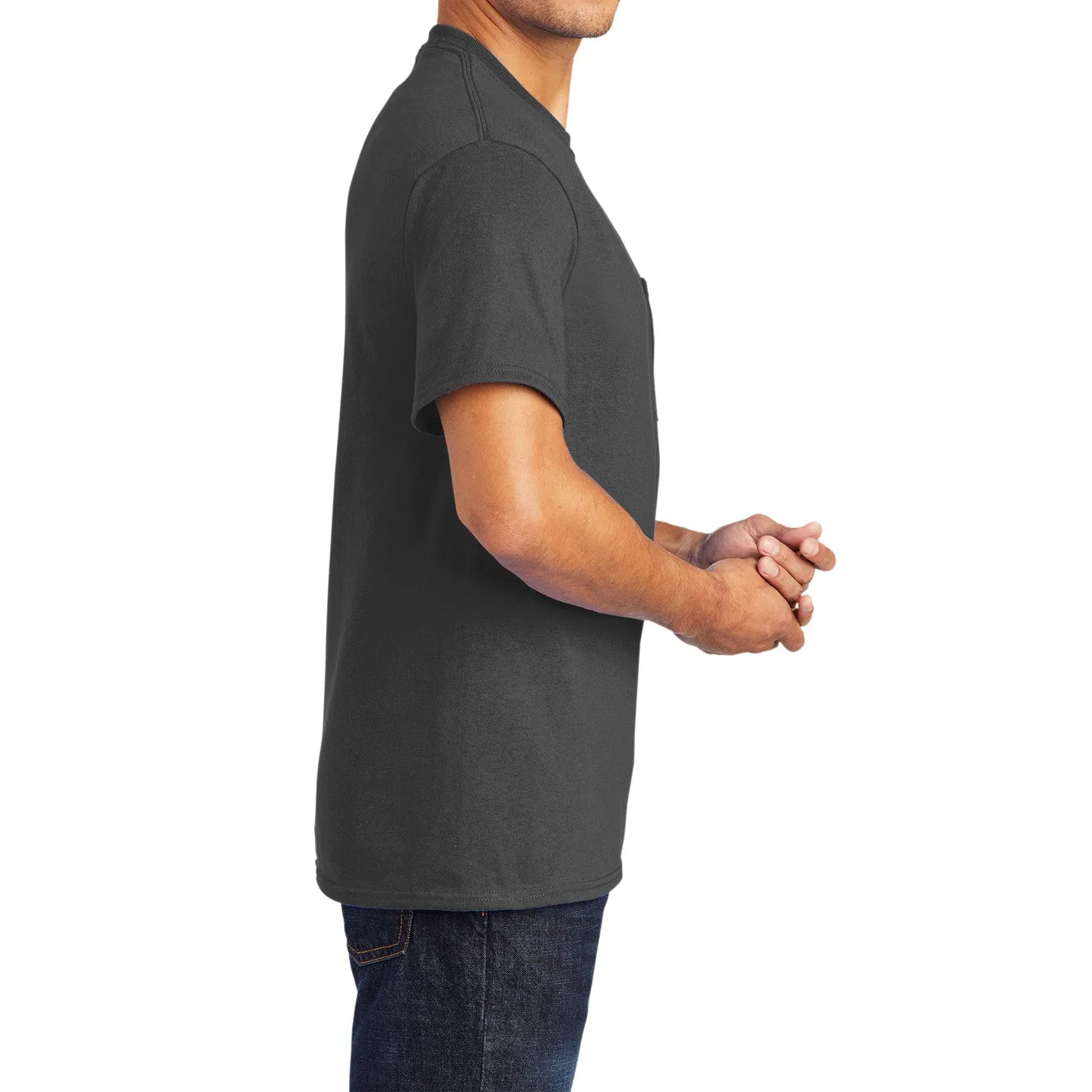 Men's 50/50 Cotton/Poly Tall Core Blend Pocket T-Shirt