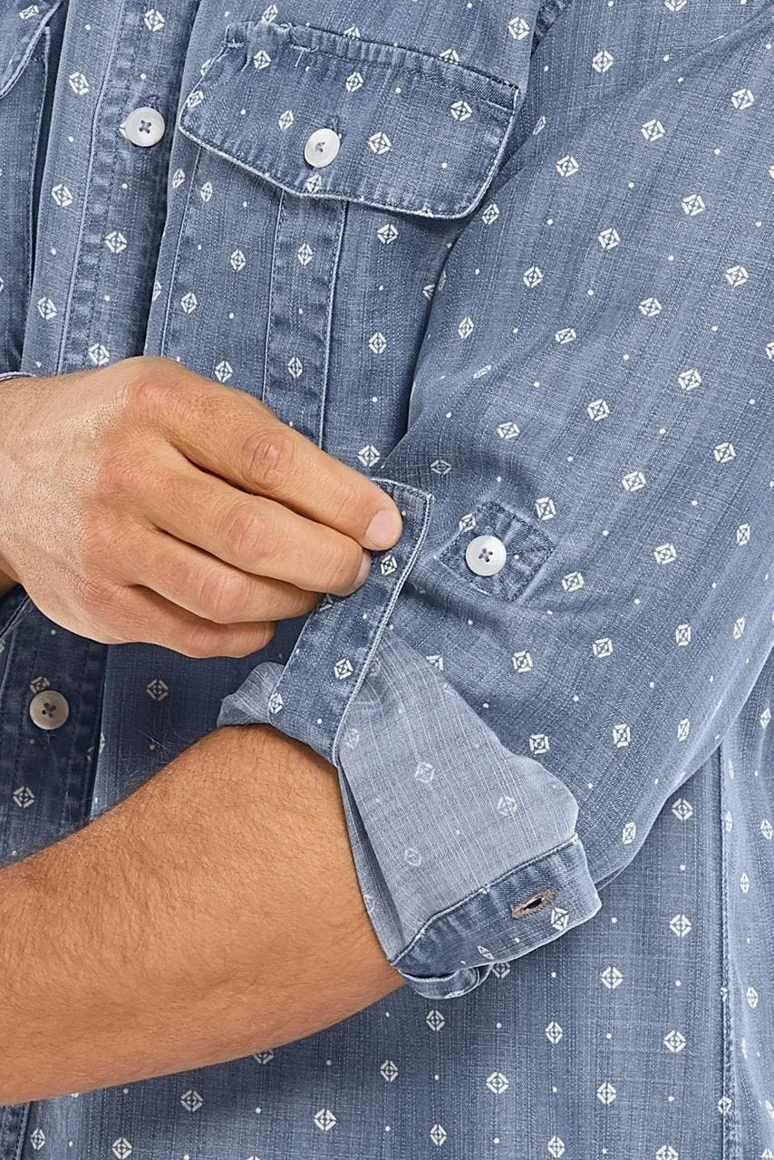 Men's Carson Chambray Shirt  |  Light Indigo Foulard