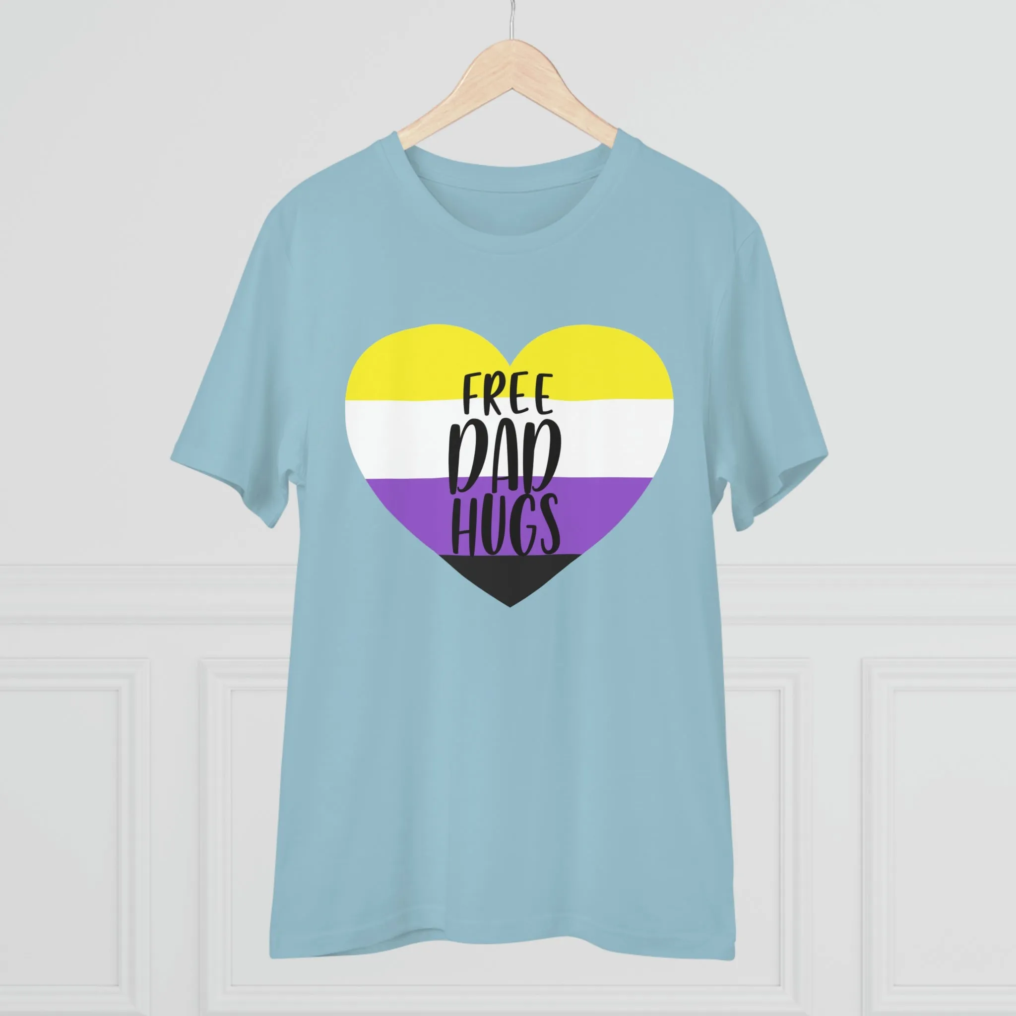 Non Binary Pride Flag T-shirt Unisex Size - Free Dad Hugs