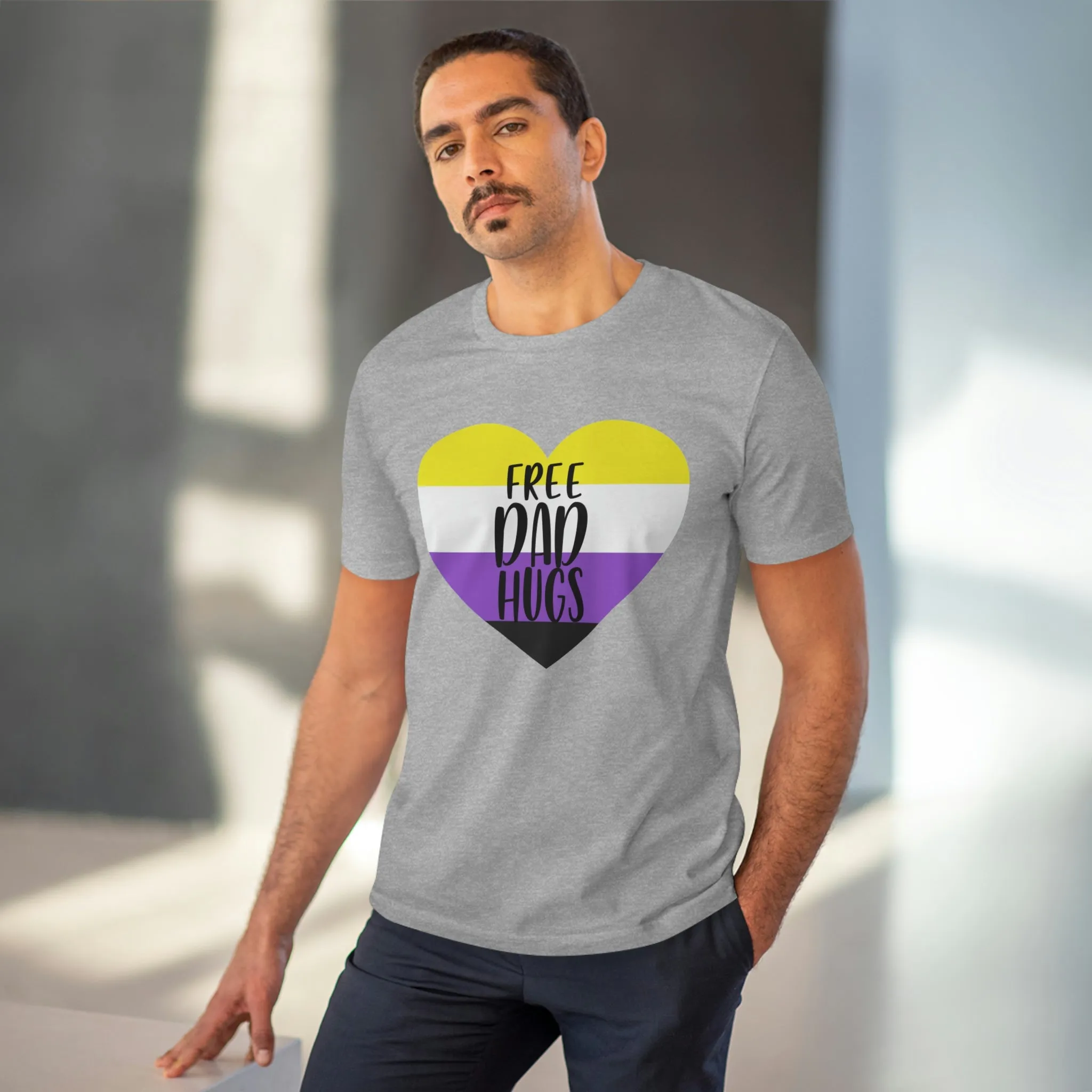 Non Binary Pride Flag T-shirt Unisex Size - Free Dad Hugs