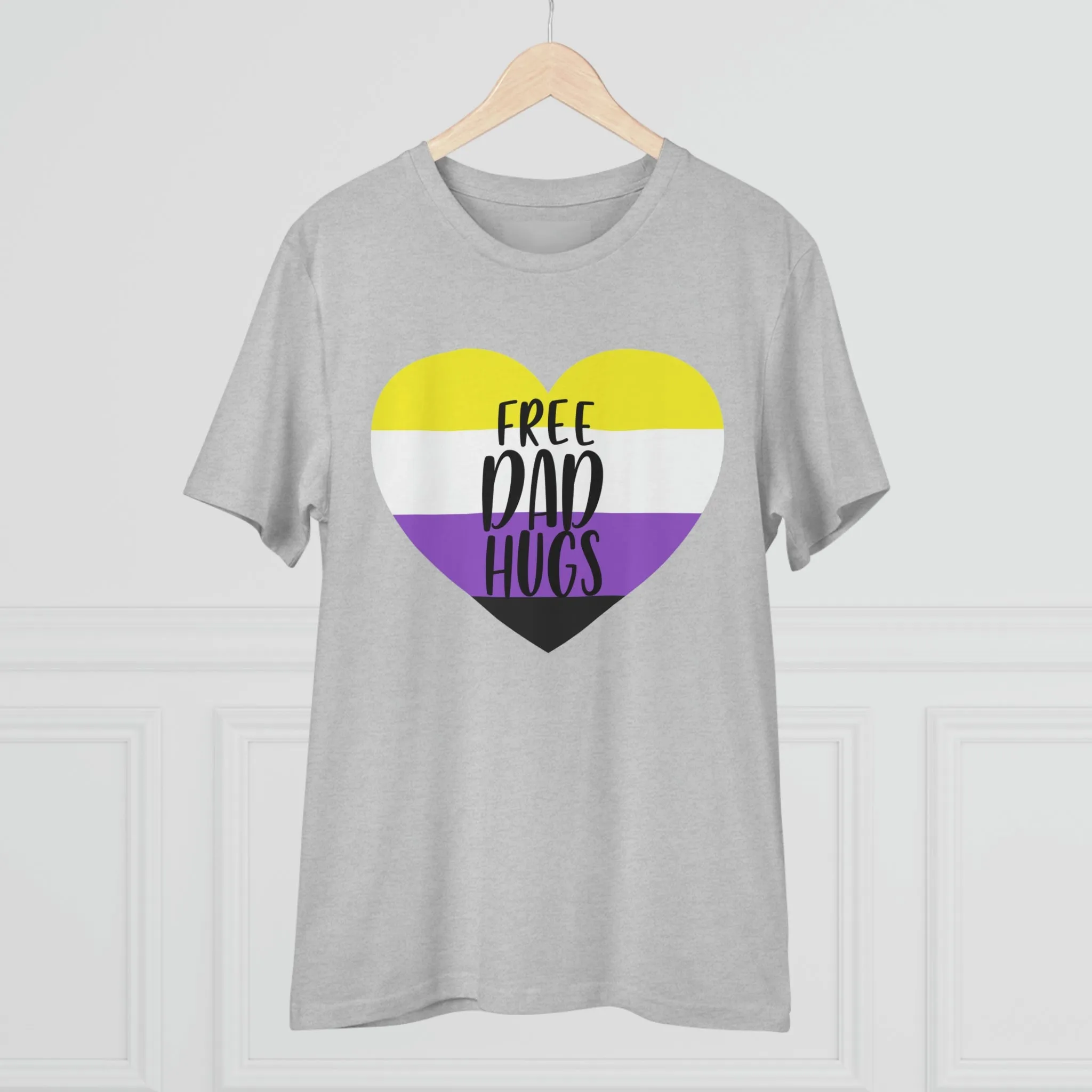 Non Binary Pride Flag T-shirt Unisex Size - Free Dad Hugs