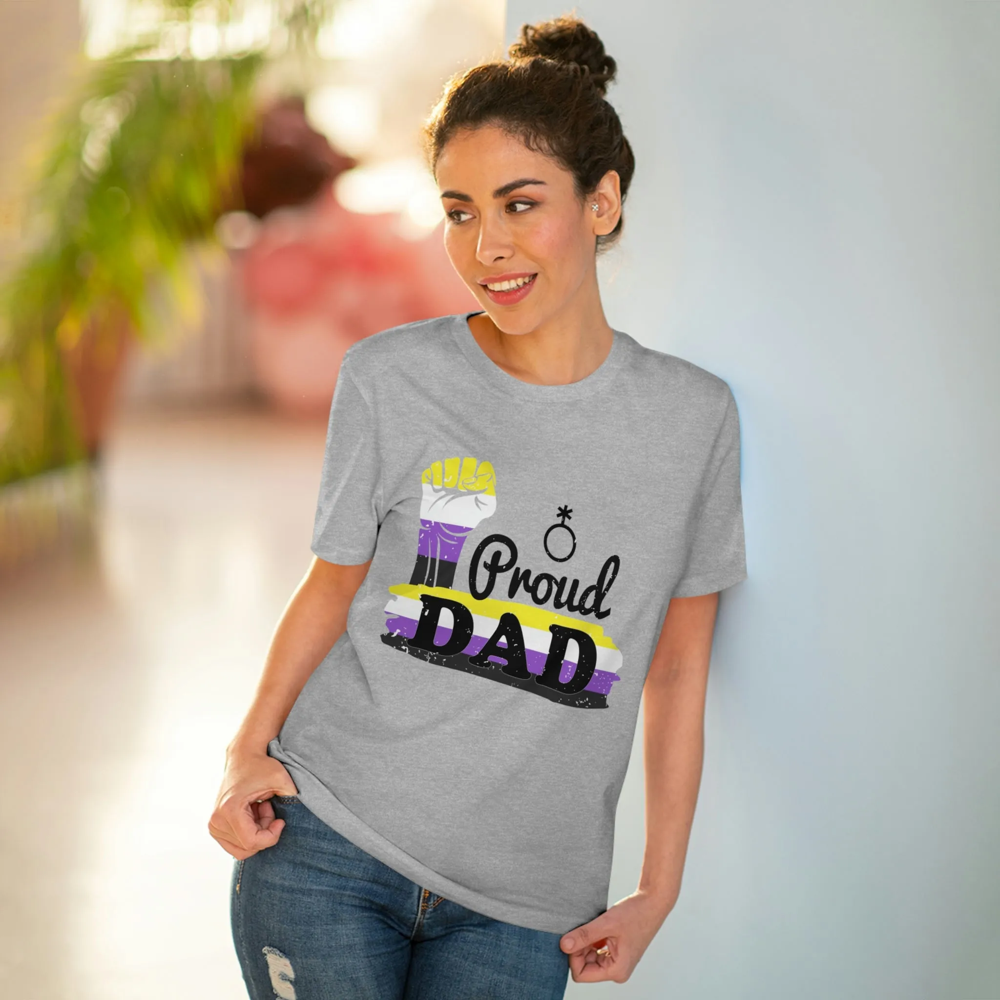 Non Binary Pride Flag T-shirt Unisex Size - Proud Dad