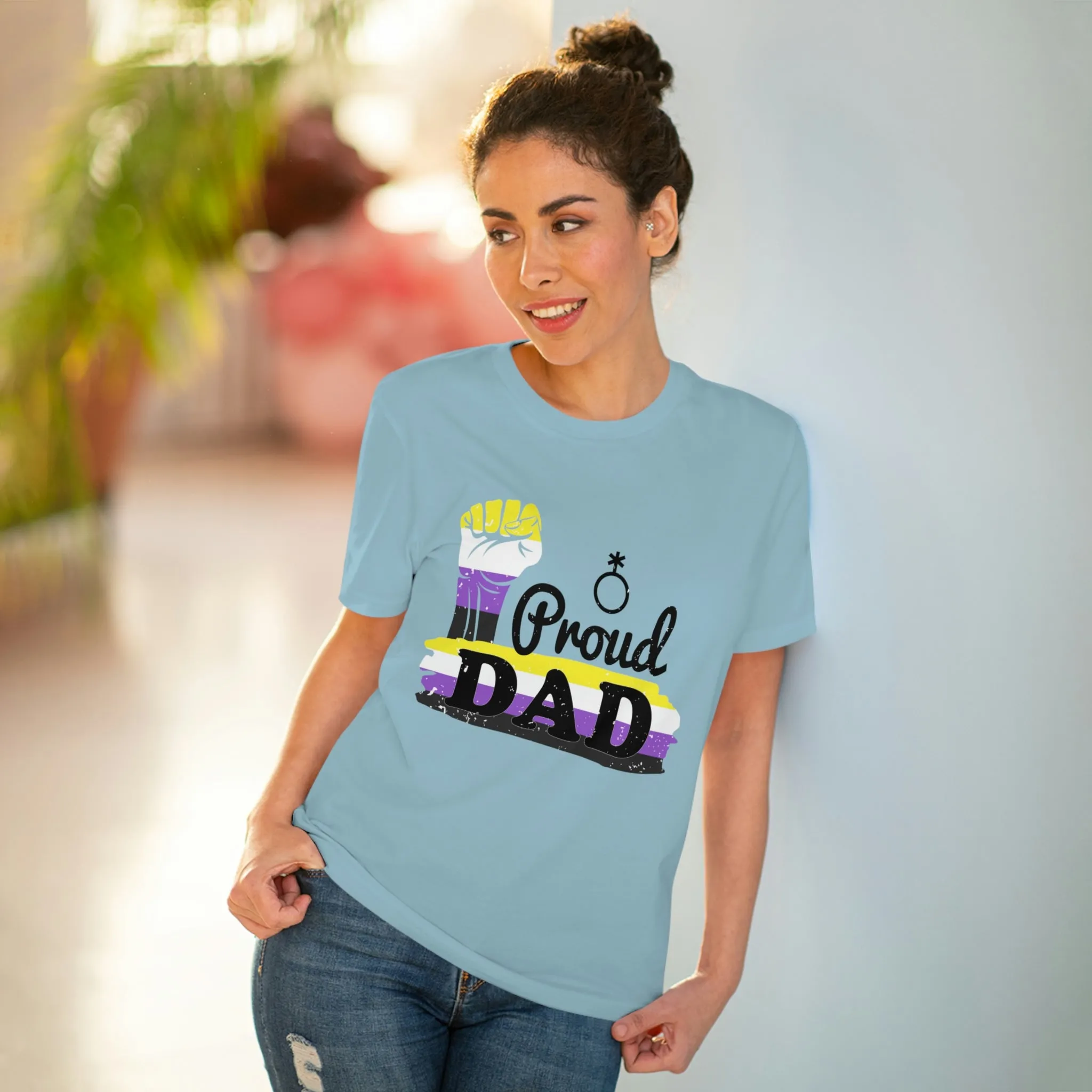 Non Binary Pride Flag T-shirt Unisex Size - Proud Dad