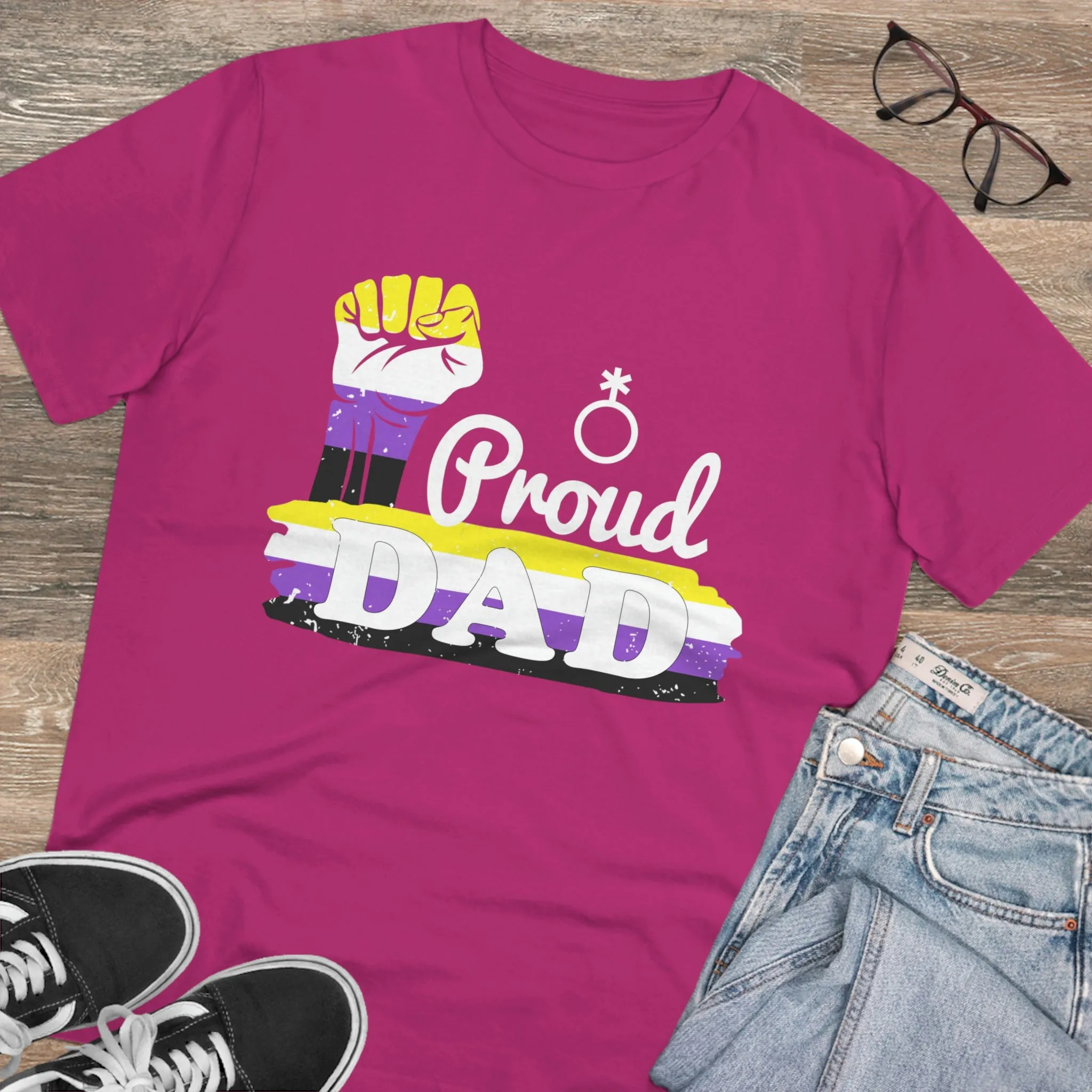 Non Binary Pride Flag T-shirt Unisex Size - Proud Dad