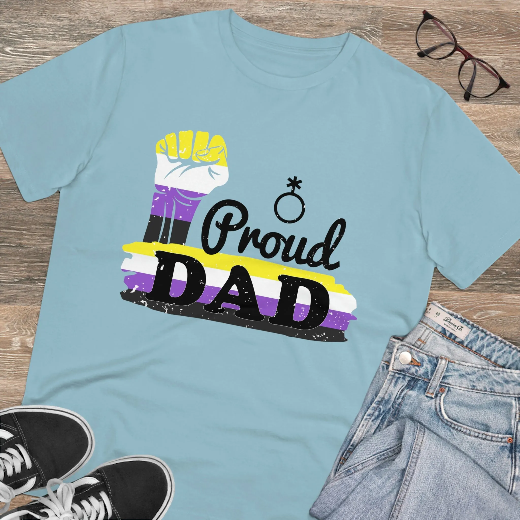 Non Binary Pride Flag T-shirt Unisex Size - Proud Dad