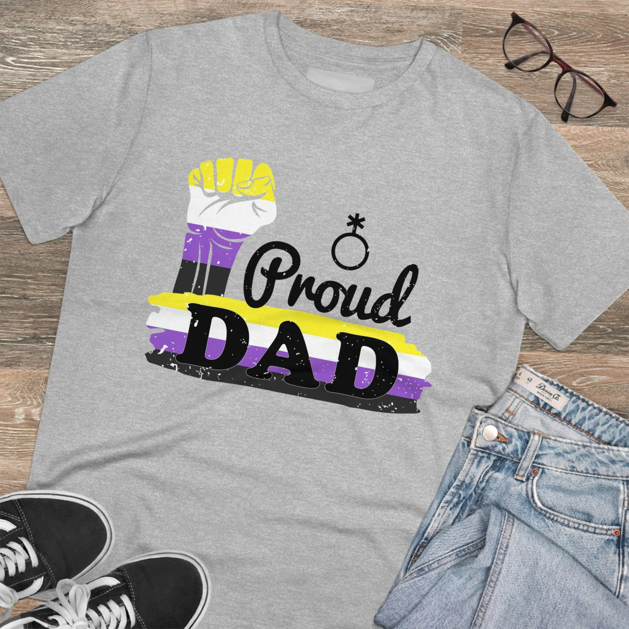 Non Binary Pride Flag T-shirt Unisex Size - Proud Dad