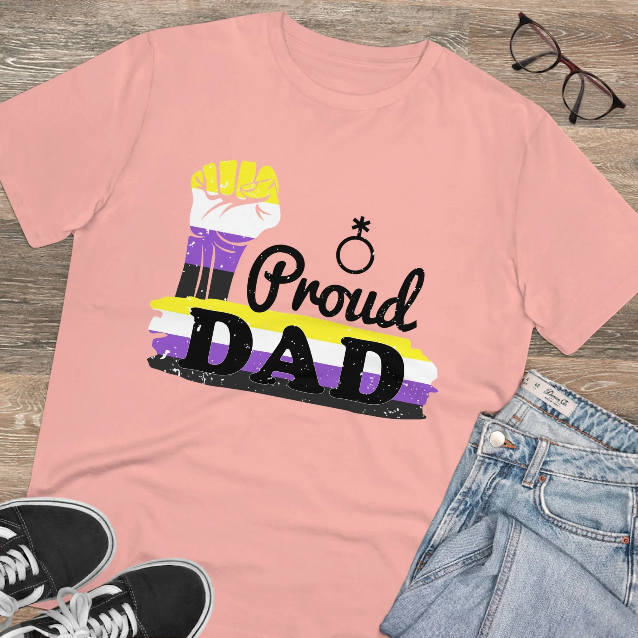 Non Binary Pride Flag T-shirt Unisex Size - Proud Dad