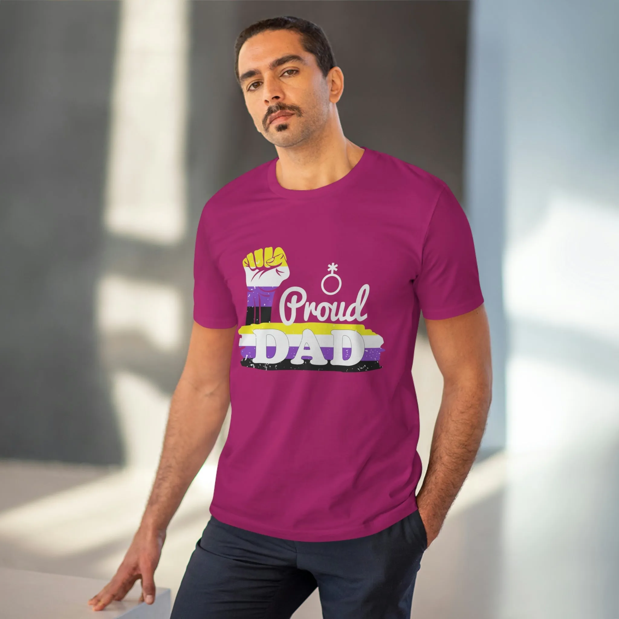 Non Binary Pride Flag T-shirt Unisex Size - Proud Dad