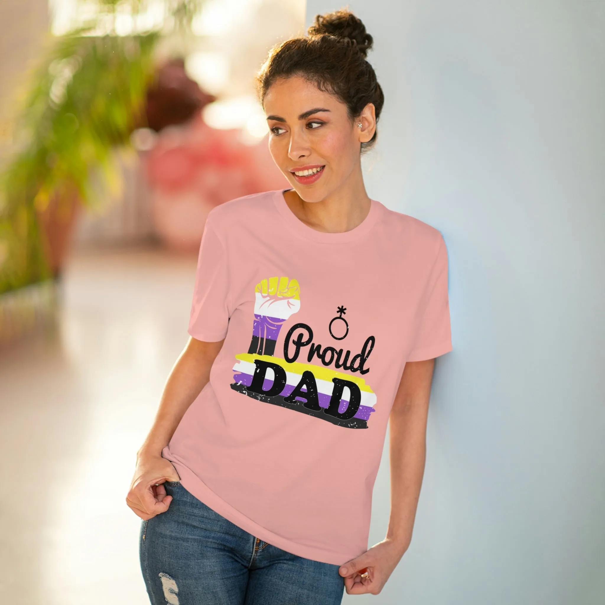 Non Binary Pride Flag T-shirt Unisex Size - Proud Dad