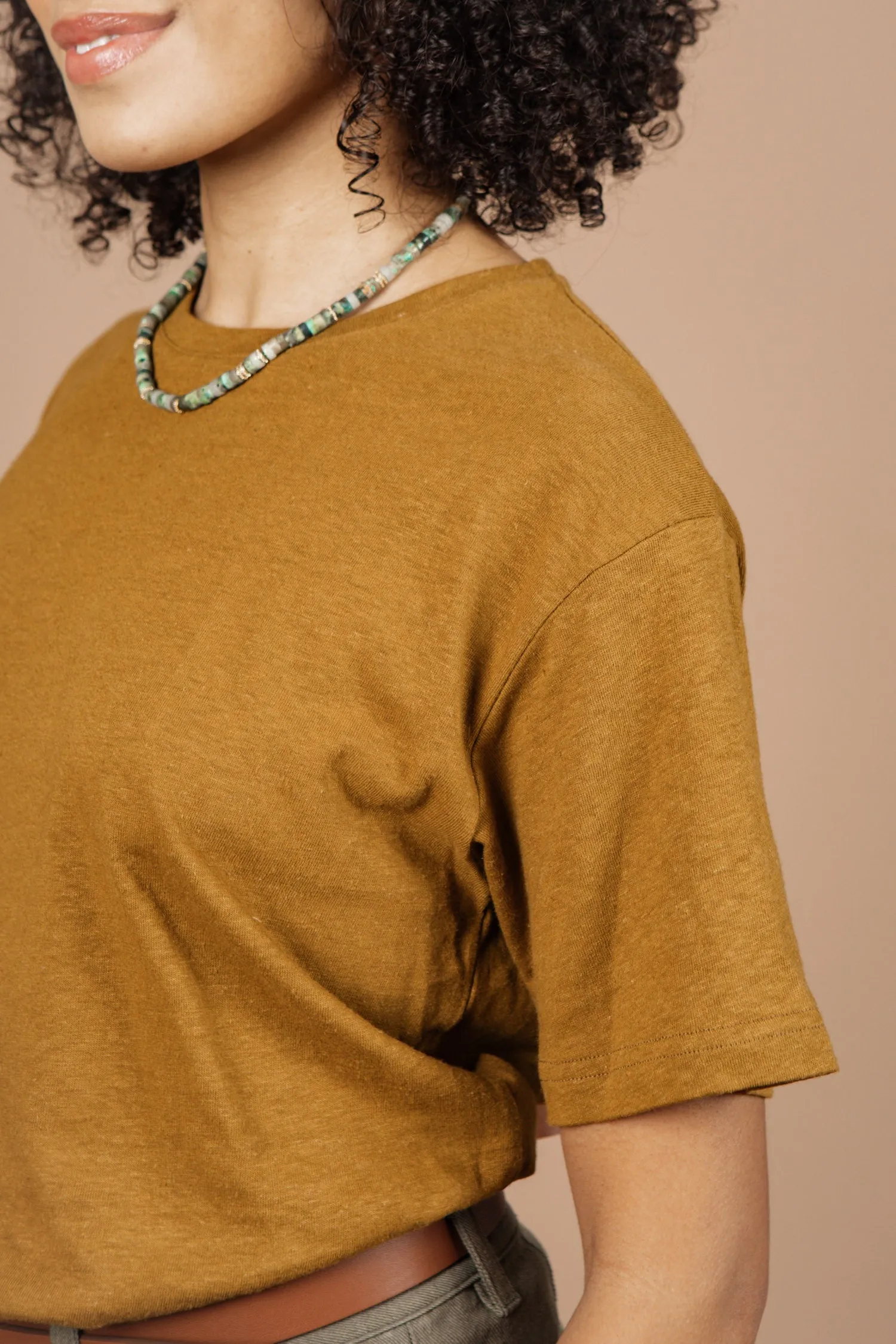 Organic Hemp Boxy Tee / Ochre