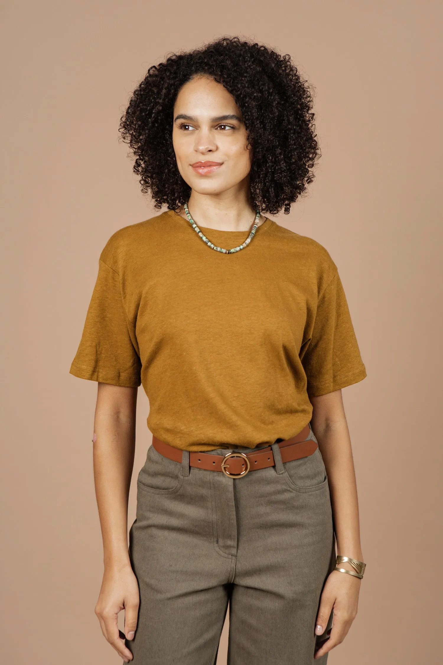 Organic Hemp Boxy Tee / Ochre