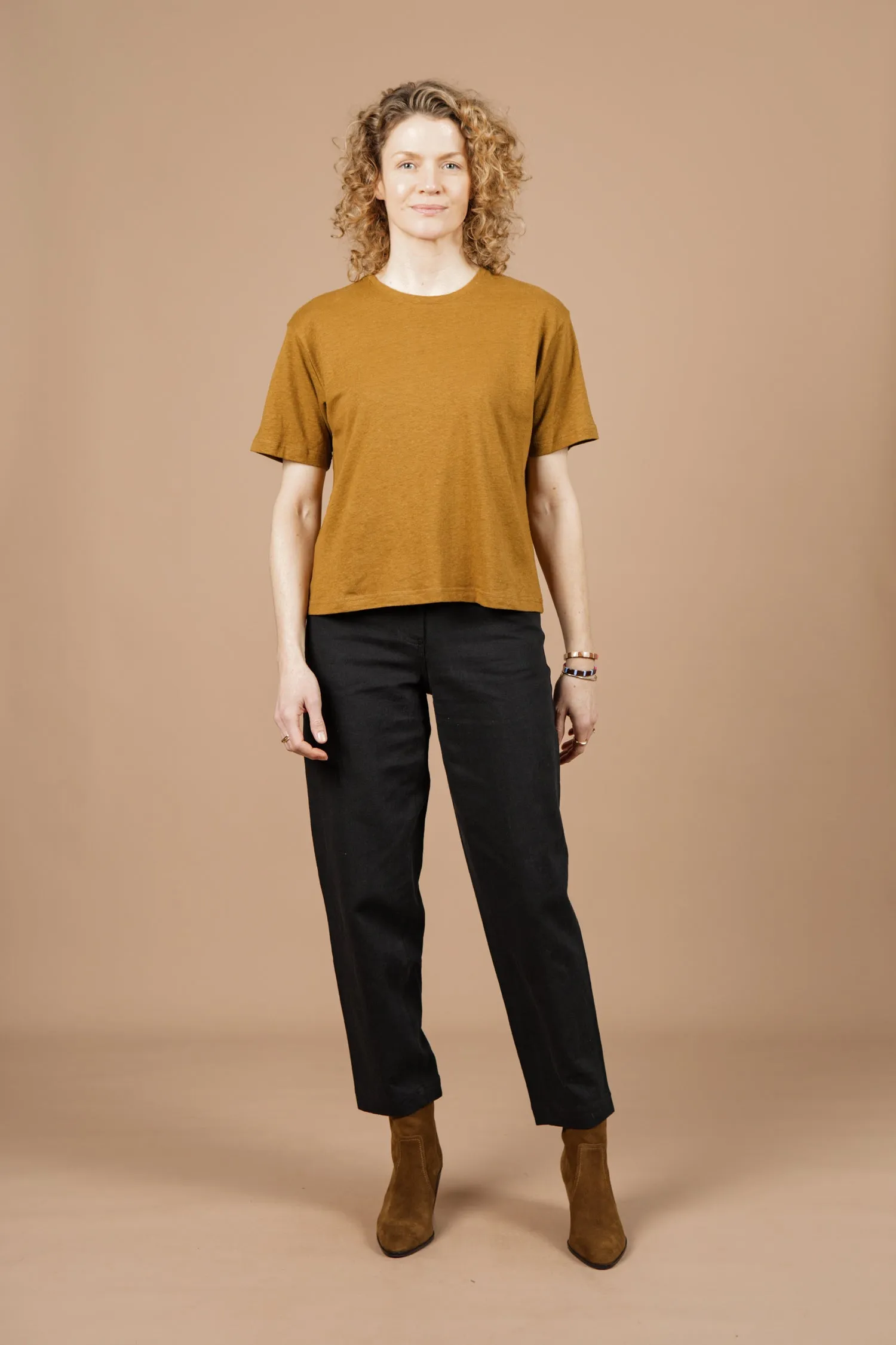 Organic Hemp Boxy Tee / Ochre