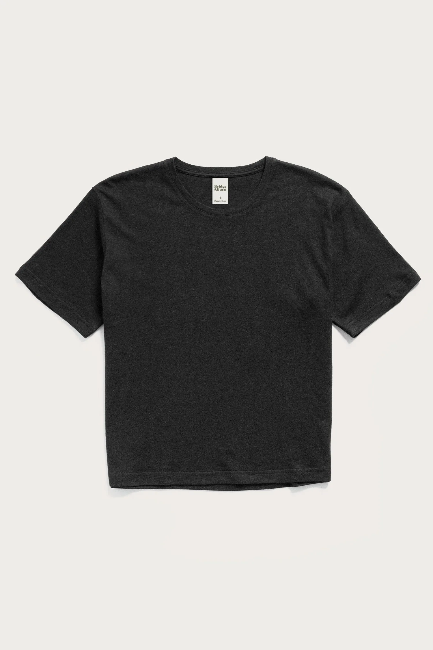 Organic Hemp Boxy Tee / Washed Black