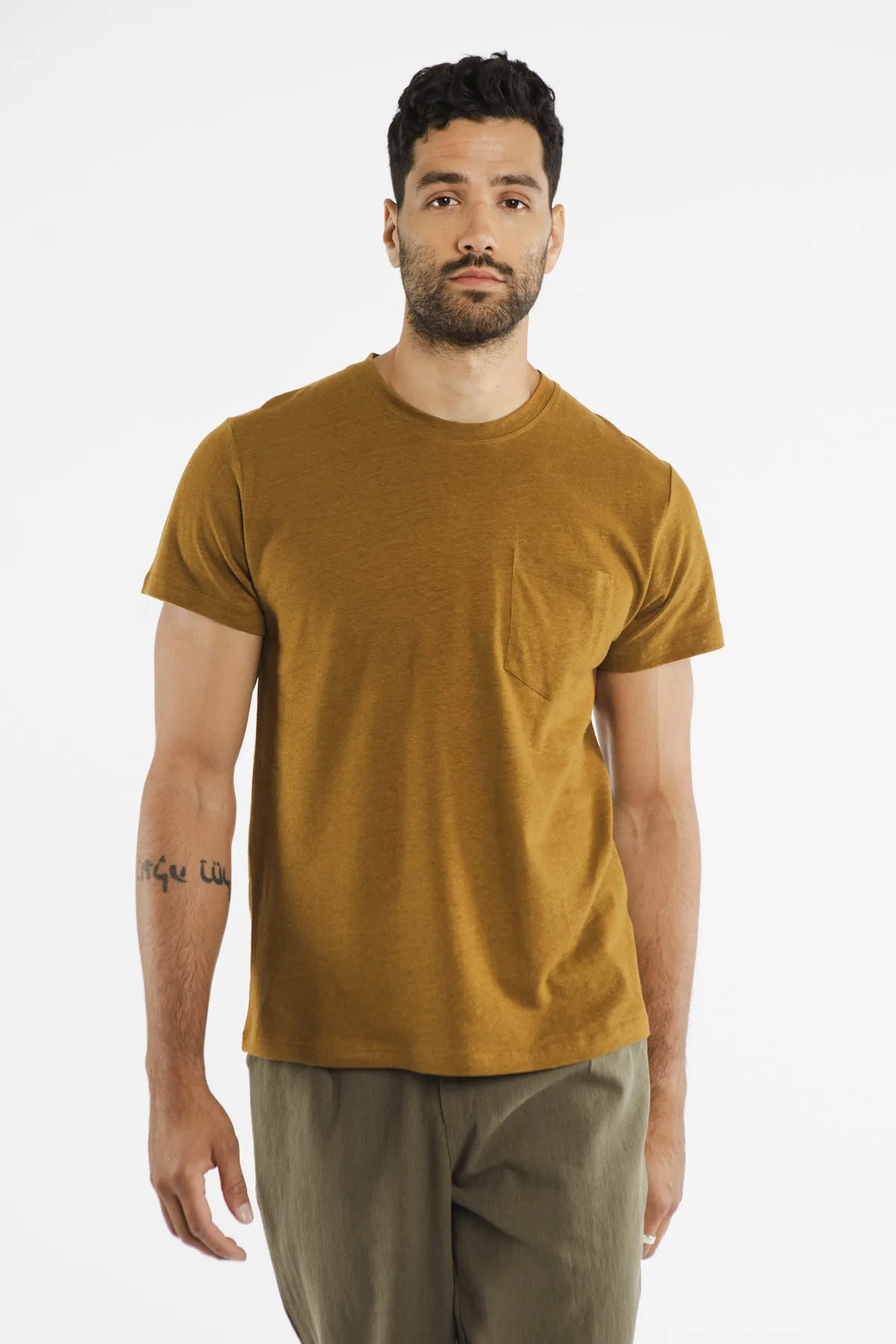 Organic Hemp Pocket Tee / Ochre