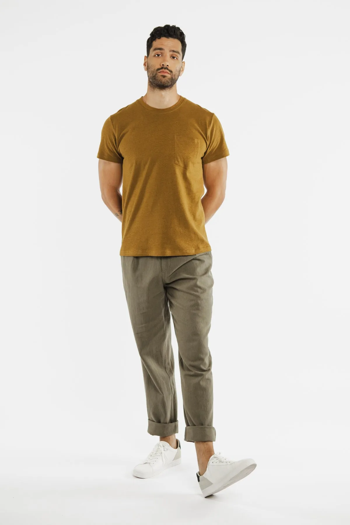 Organic Hemp Pocket Tee / Ochre