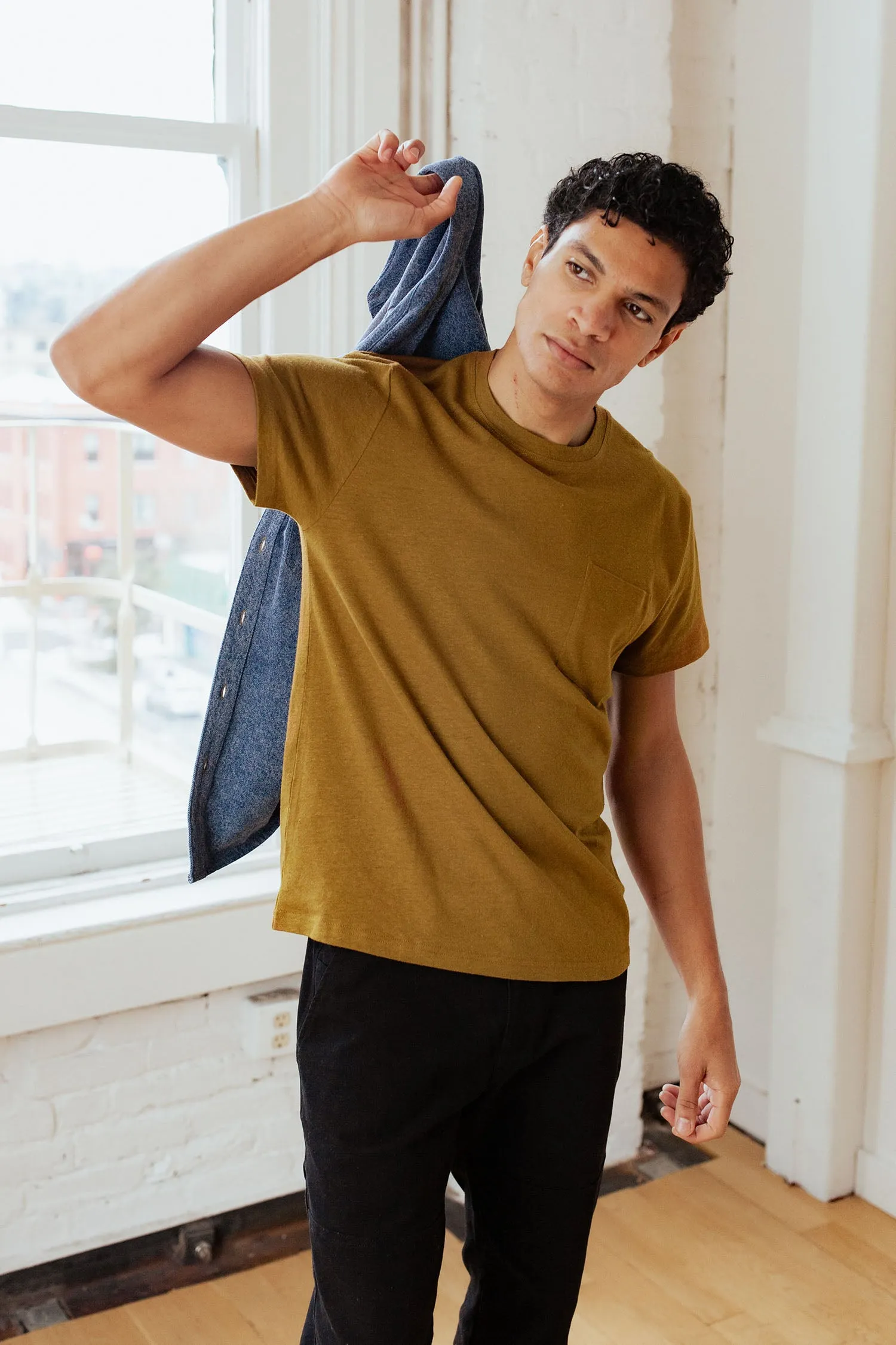 Organic Hemp Pocket Tee / Ochre