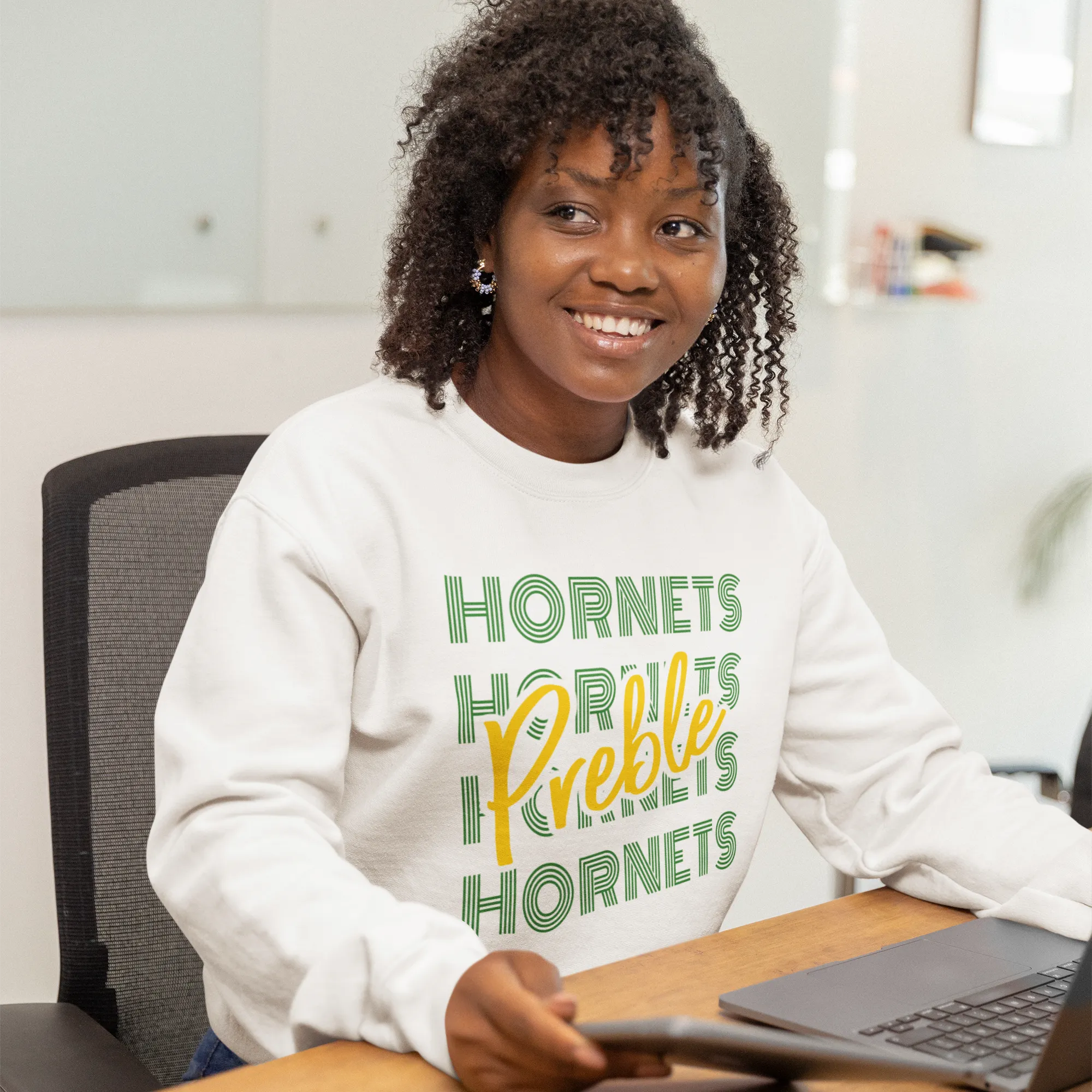 Preble Hornets Retro Crewneck Sweatshirt- Unisex Sizing