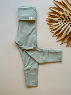 *preorder* Fold-over Footie Leggings | Baby & Toddler | Luxury Bamboo | Sage