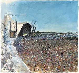 Pyramid Stage, Glasto. Lithoprint.