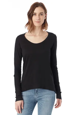 Rib Sleeve T-Shirt in Black