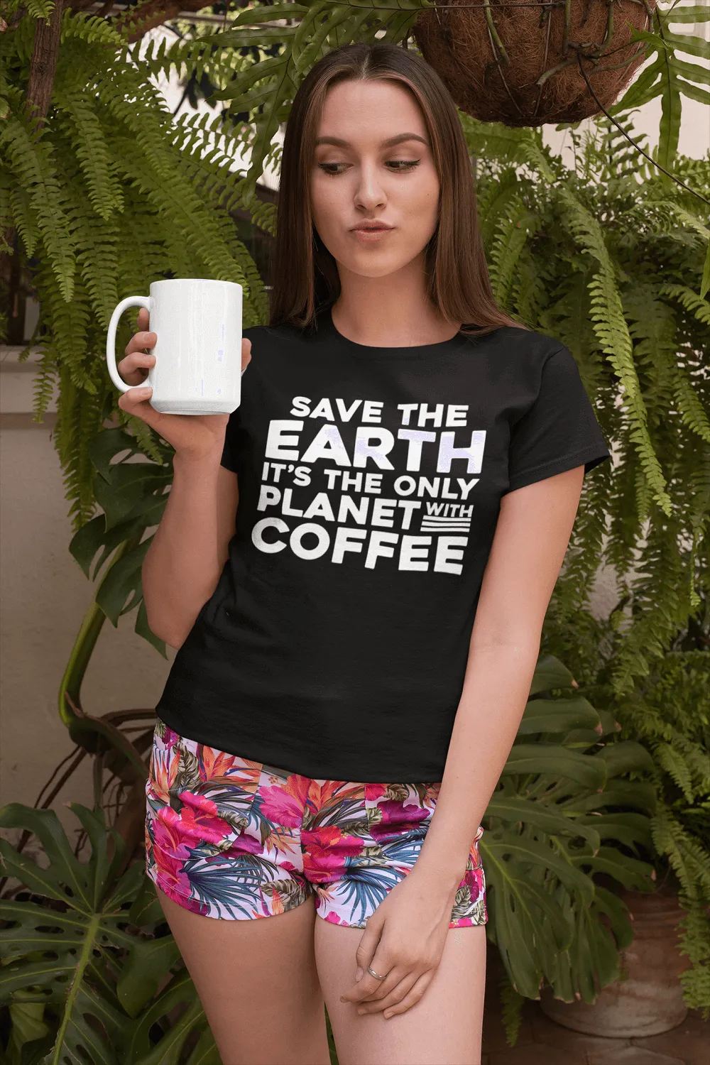 Save The Earth, It's The Only Planet With Coffee - T-shirt Design