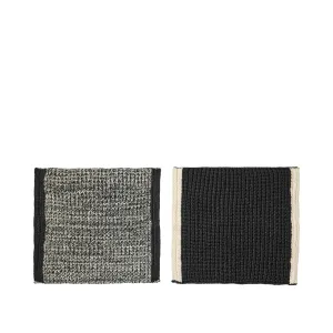 Set of Two Cotton Dishcloths - Black