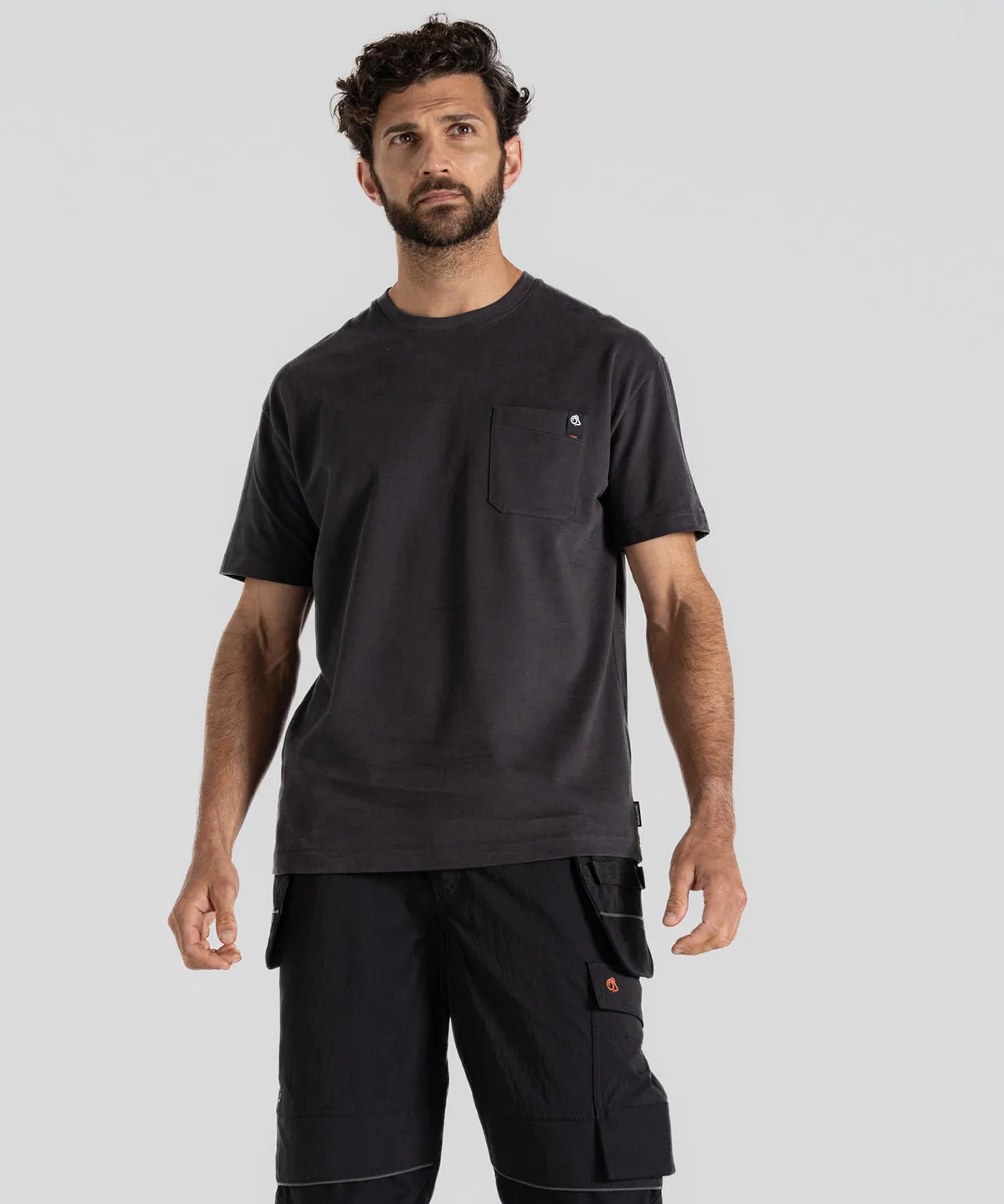 Soft Grey Marle - Wakefield pocket workwear t-shirt