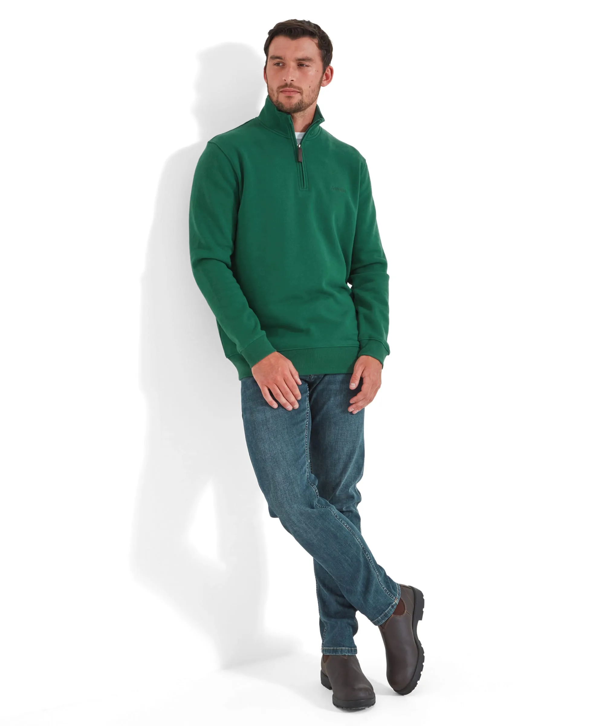 St Merryn Quarter Zip Sweatshirt - Racing Green