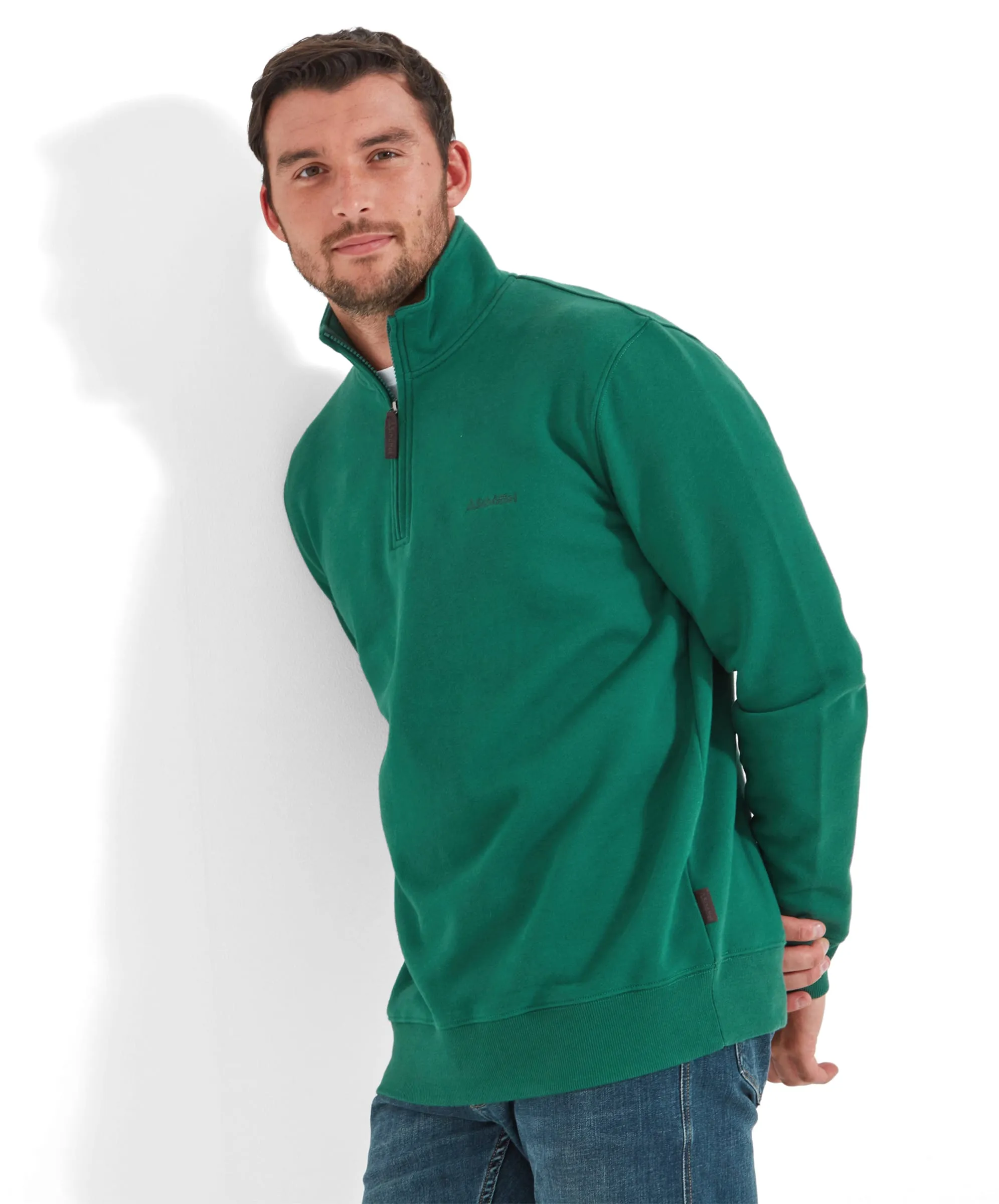 St Merryn Quarter Zip Sweatshirt - Racing Green