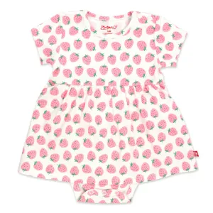 Strawberries Organic Cotton Romper Dress