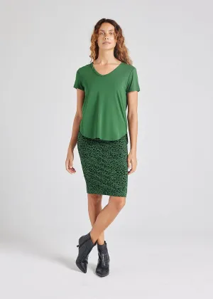 Veronica Bamboo V-Neck T-Shirt - Forest Green